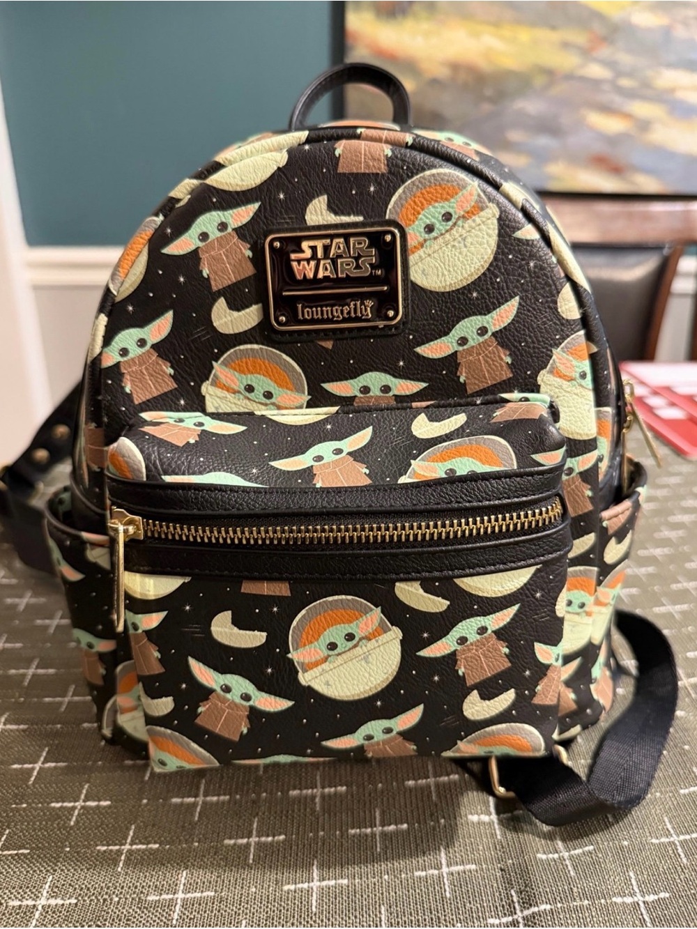 Star Wars Loungefly Baby Yoda (Grogu) Black Mini Backpack
